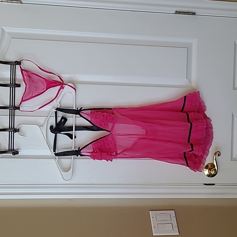 Shear hot pink baby doll